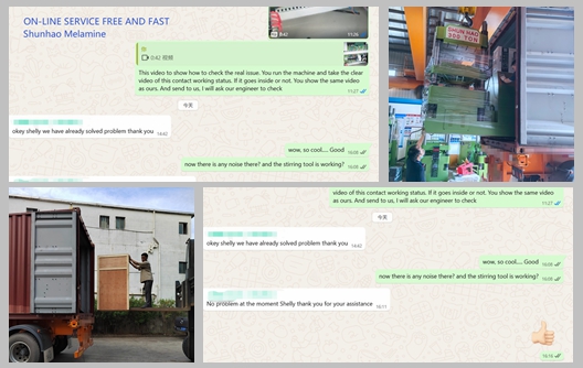 শুনহাও কারখানার মেলামাইন ওয়্যার ছাঁচনির্মাণ মেশিন এবং প্রিহিটিং মেশিনের চালান