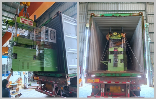 শুনহাও ২০০-টন মেলামাইন ছাঁচনির্মাণ মেশিন এবং প্রিহিটিং সরঞ্জামের চালান